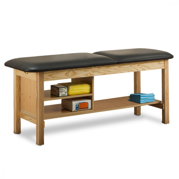 Clinton Classic Series TX Table w/ Shelving, Natural Finish, Royal Blue 1030-30-1NT-3RB